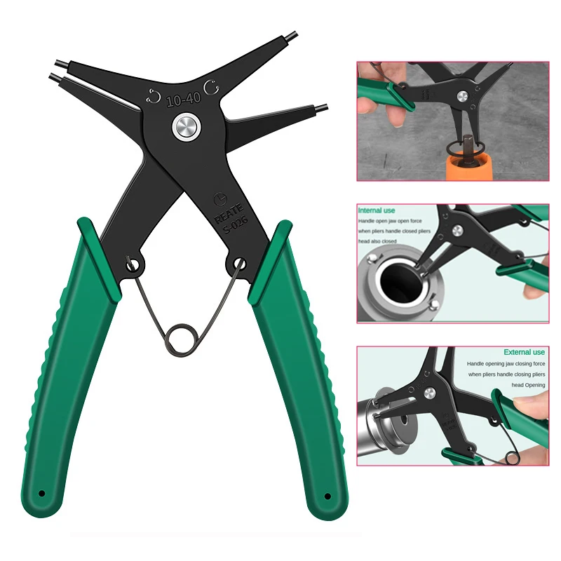 2-in-1 Snap Ring Pliers Internal External Dual Purpose Circlip Pliers For Removing Installing Round Snap Locking Rings Hand Tool