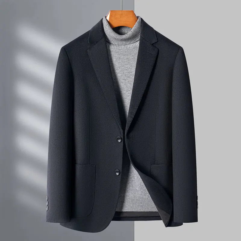 

Maxbarley Men Fashion Wool Coat Winter 2025 New Luxury Brand Thick Warm Blazer Jacket Business Slim Fit Soft Woolen Overcoat Man