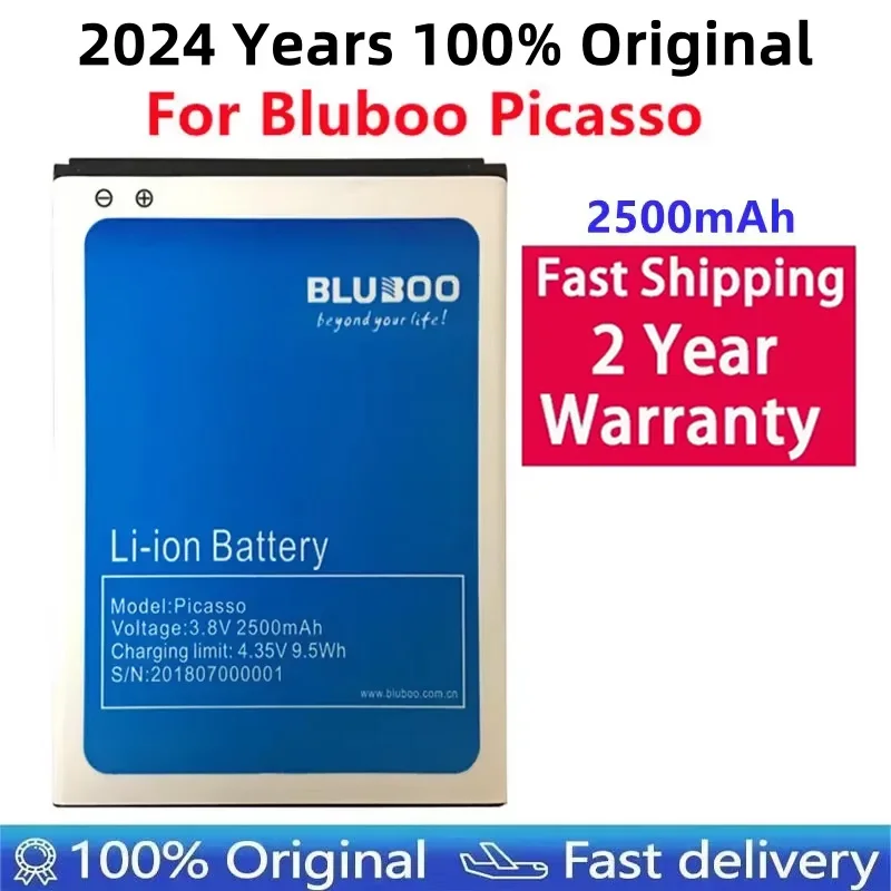 100% Original Tested 2500mAh Battery For Bluboo Picasso 3G 4G 5.0inch Mobile Phone Li-on Batteries + In Stock