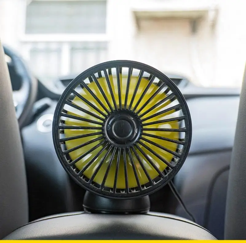 SZCH Universal Clip On Car Fan with Low Energy Consumption & Sturdy Suction Base Energy Efficient Vehicle Fan for Travel Use