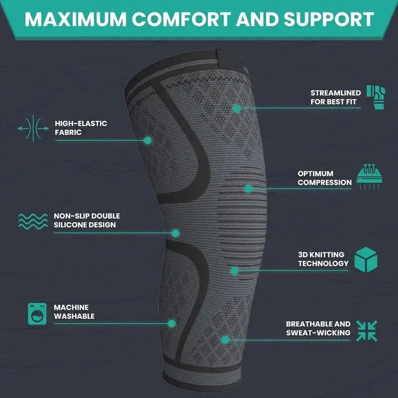 1PC Knee Guard Knee Support Braces Compression Protection Sleeves For Running Basketball Squats Fitness Workouts