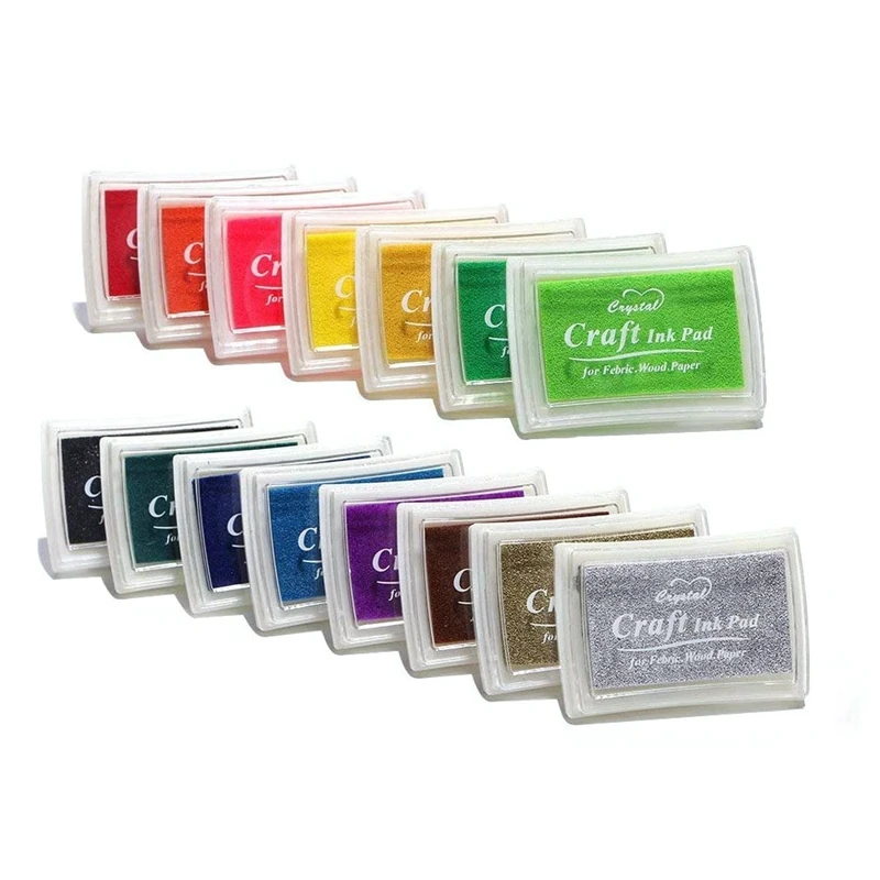 Craft Ink Pad Stamps Partner Diy Color,16 Color Craft Ink Pad For Stamps, Paper, Wood Fabric