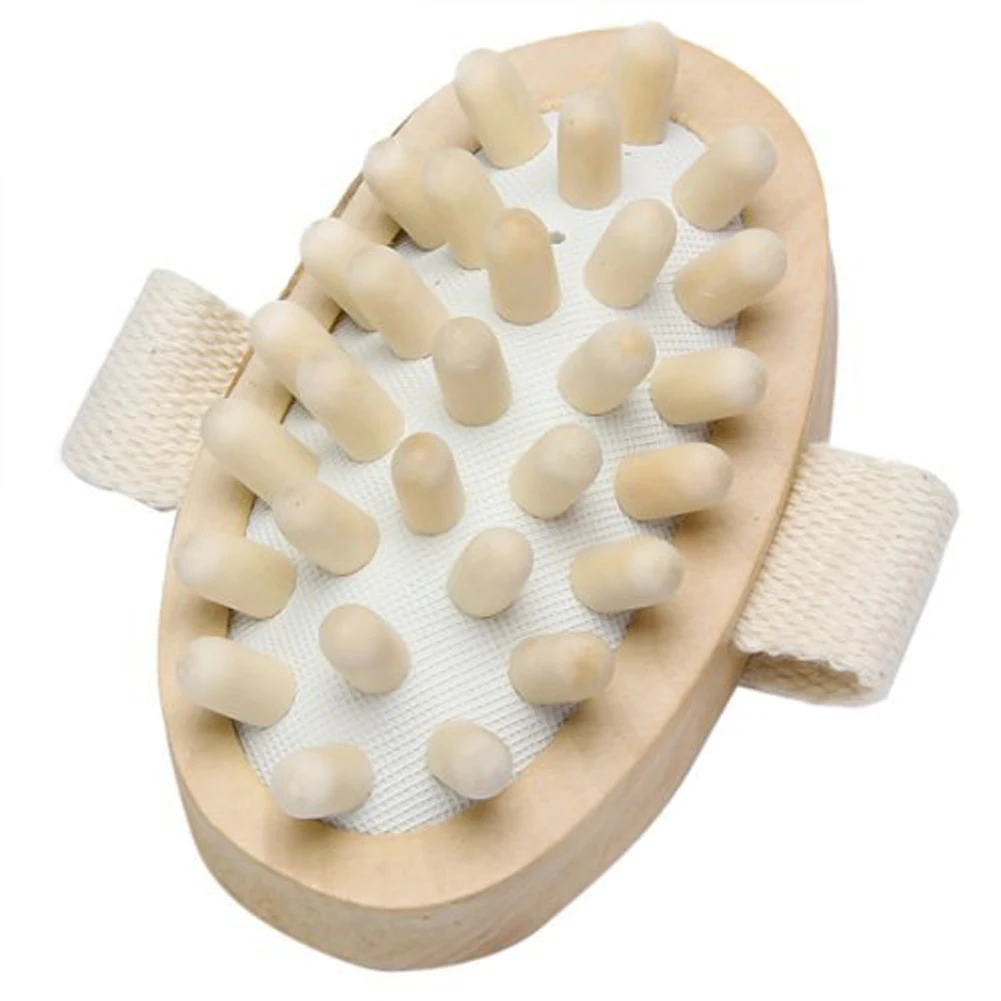 Hand-Held Natural Wood Wooden Massager Body Brush Cellulite Reduction