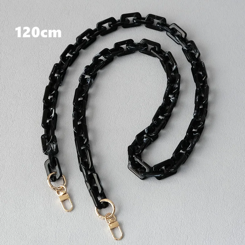Neue Mode Damen Taschenzubehör Abnehmbare Ersatzkette Schwarzer Einfarbiger Quadratischer Acryl-Luxusriemen Damen Schultergriff-Kette – Detail 27