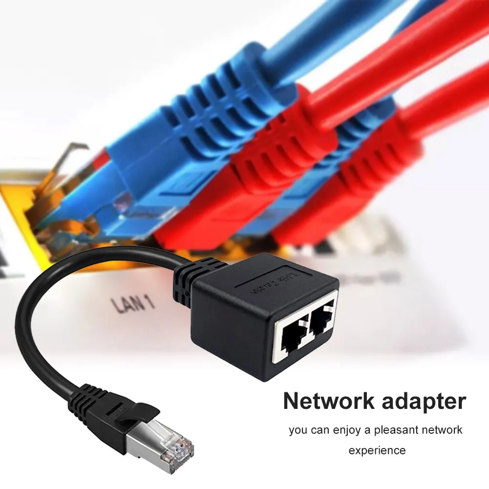 Stabiler Netzwerk adapter Hub rj45 Gigabit Ethernet Splitter 1 Stecker auf 2 Buchse Hoch geschwindigkeit einfach installieren schnelles Plug-Play-Zubehör
