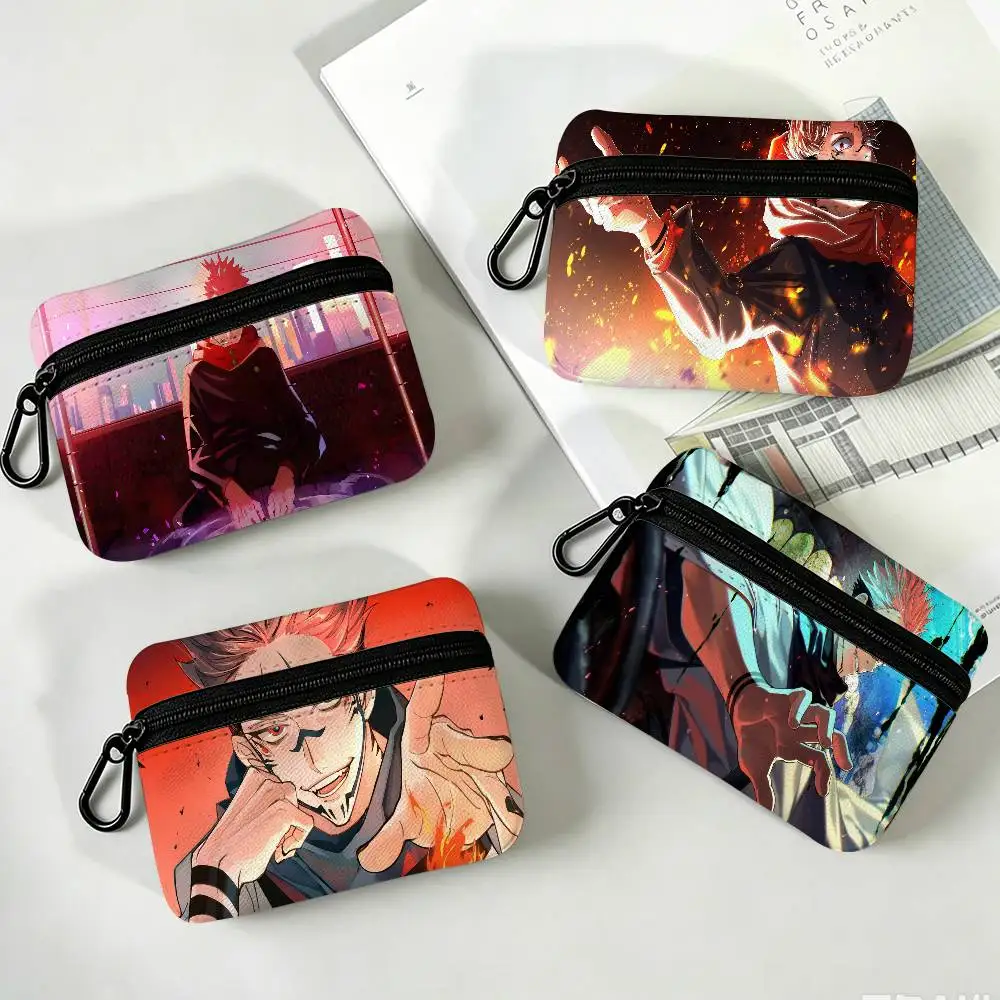 Jujutsu kaisen ryomen sukuna Wear-resistant Oxford Cloth Coin Purse Portable Backpack Hanging Card Storage Bag