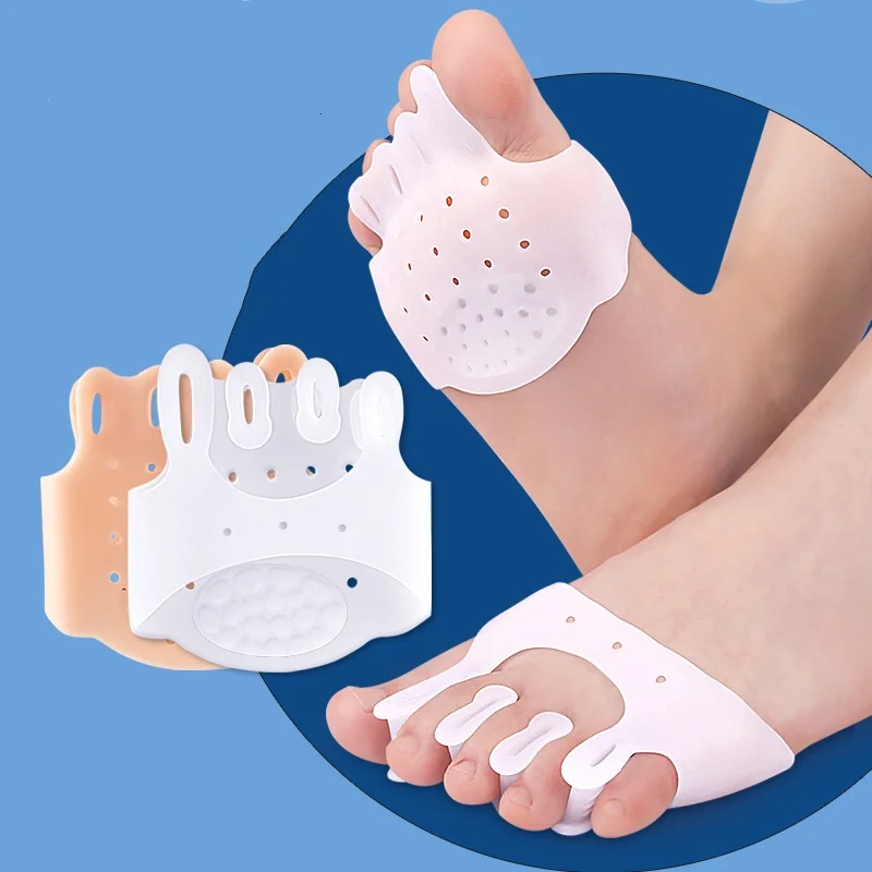 

Forefoot Pad Five Hole Toe Splitter Plantar Breathable Shock-absorbing Gentle Pressure Massage Forefoot Hallux Valgus Orthosis