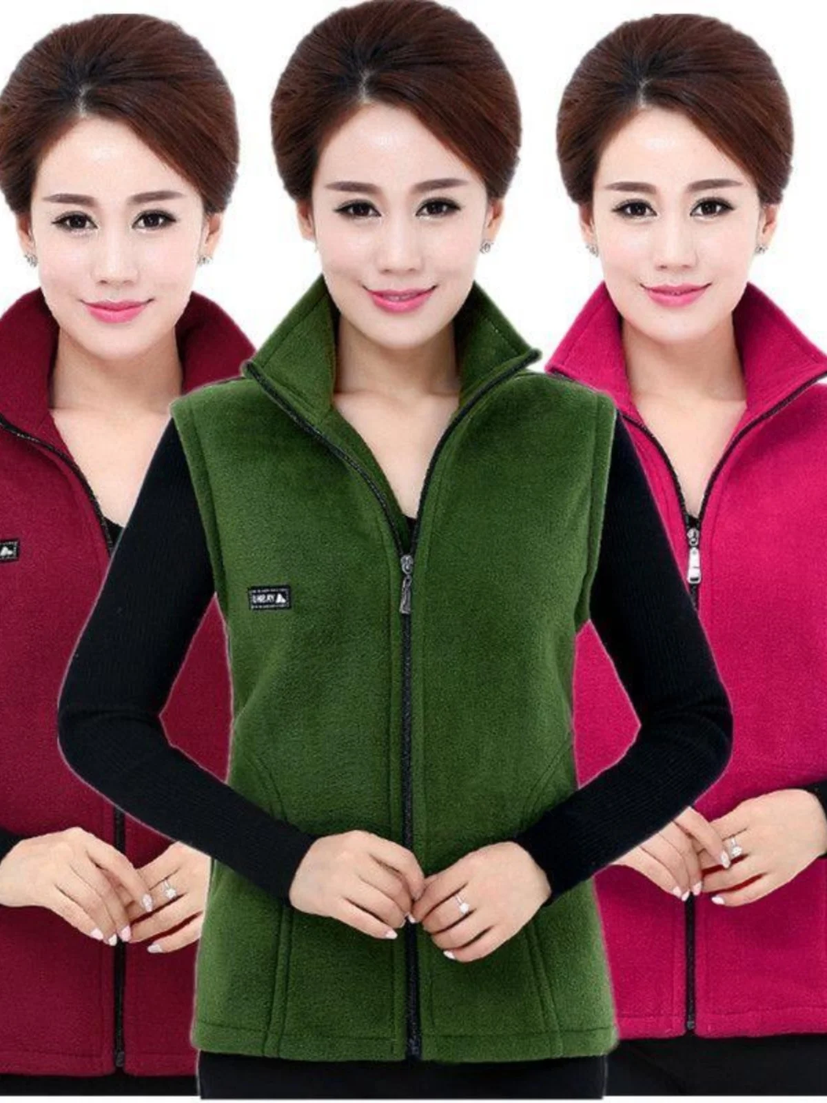 

Warm Fce Vest Autumn Winter Middle-Aged And ly Women's Clothing Zipper Sle Commute Faion Regular Length