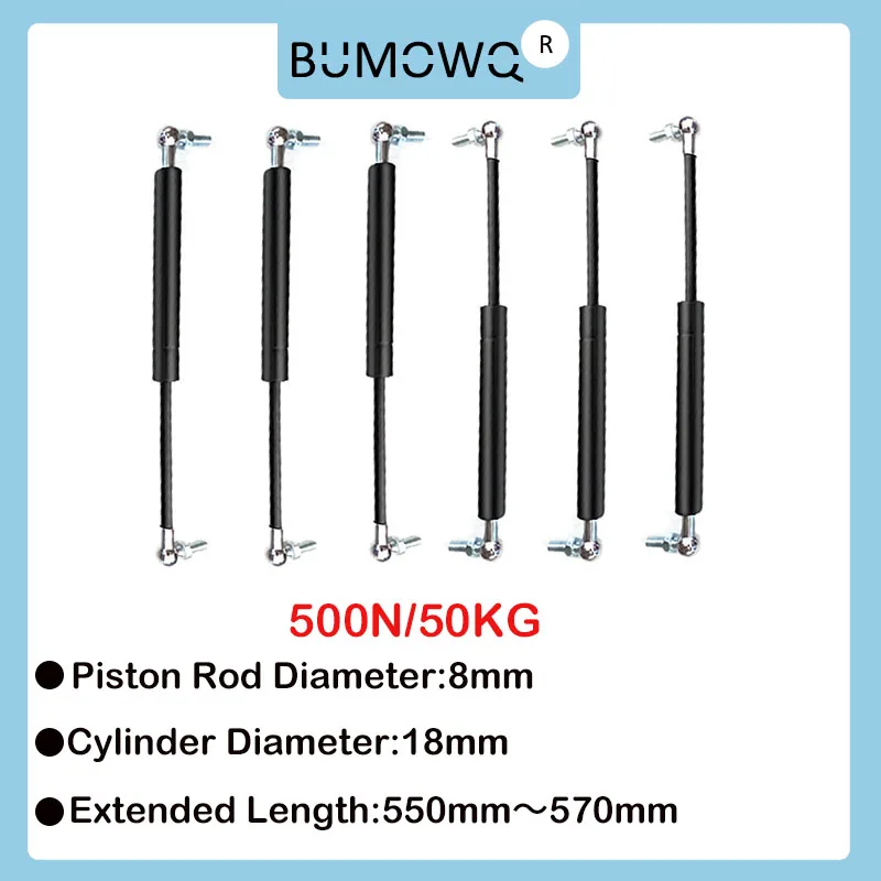 

1PC 550mm-570mm 50kg/500N Car Gas Strut Bars Furniture Strut Bar Universal Gas Shock Absorber Hydraulic Lift Kitchen Cabinet