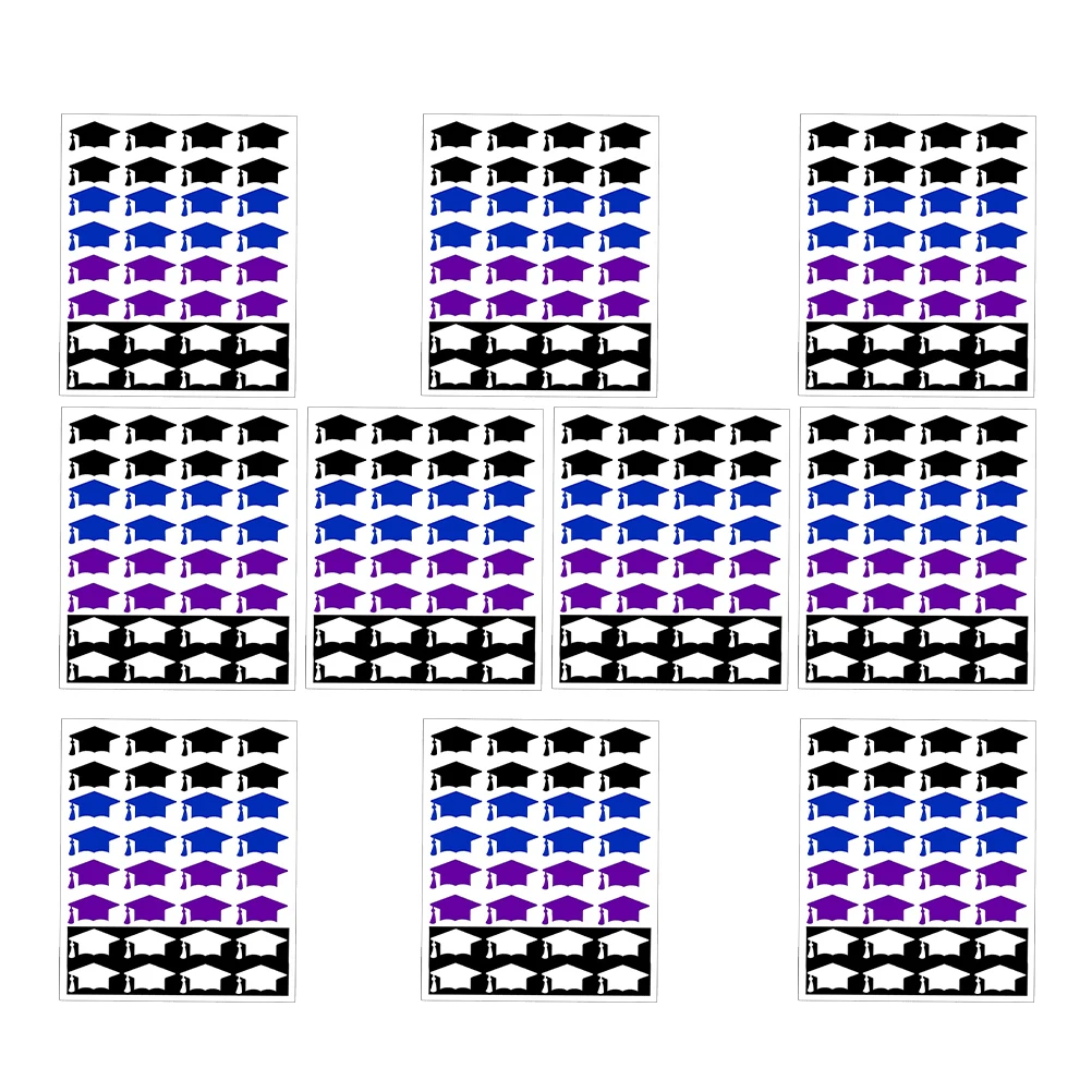 

10 Sheets Decorate Graduation Cap Sticker 2024 Stickers Party Supplies Decoration