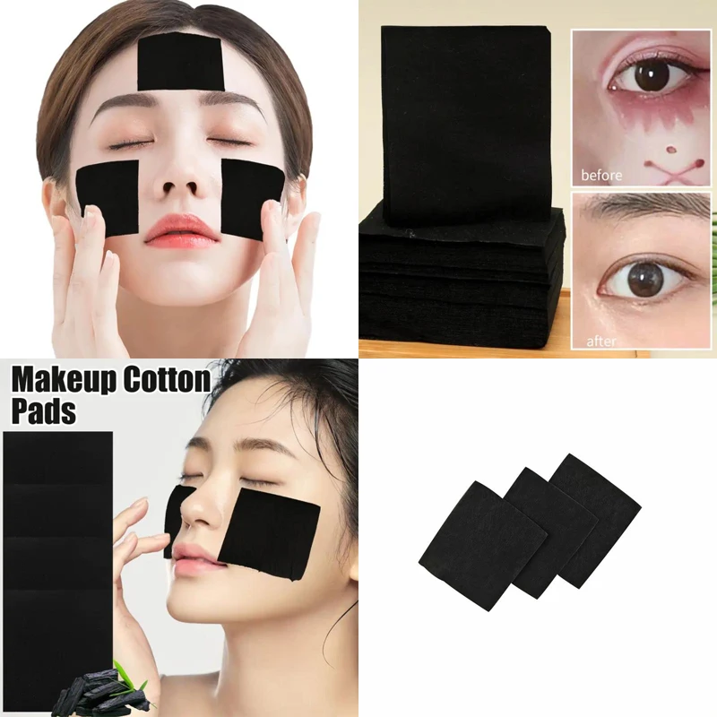 {MX} 200 Stück Bambuskohle Nasskompresse Wattepads Einweg-Make-up-Entferner-Pads Gesichtshaut Wischen Reinigung