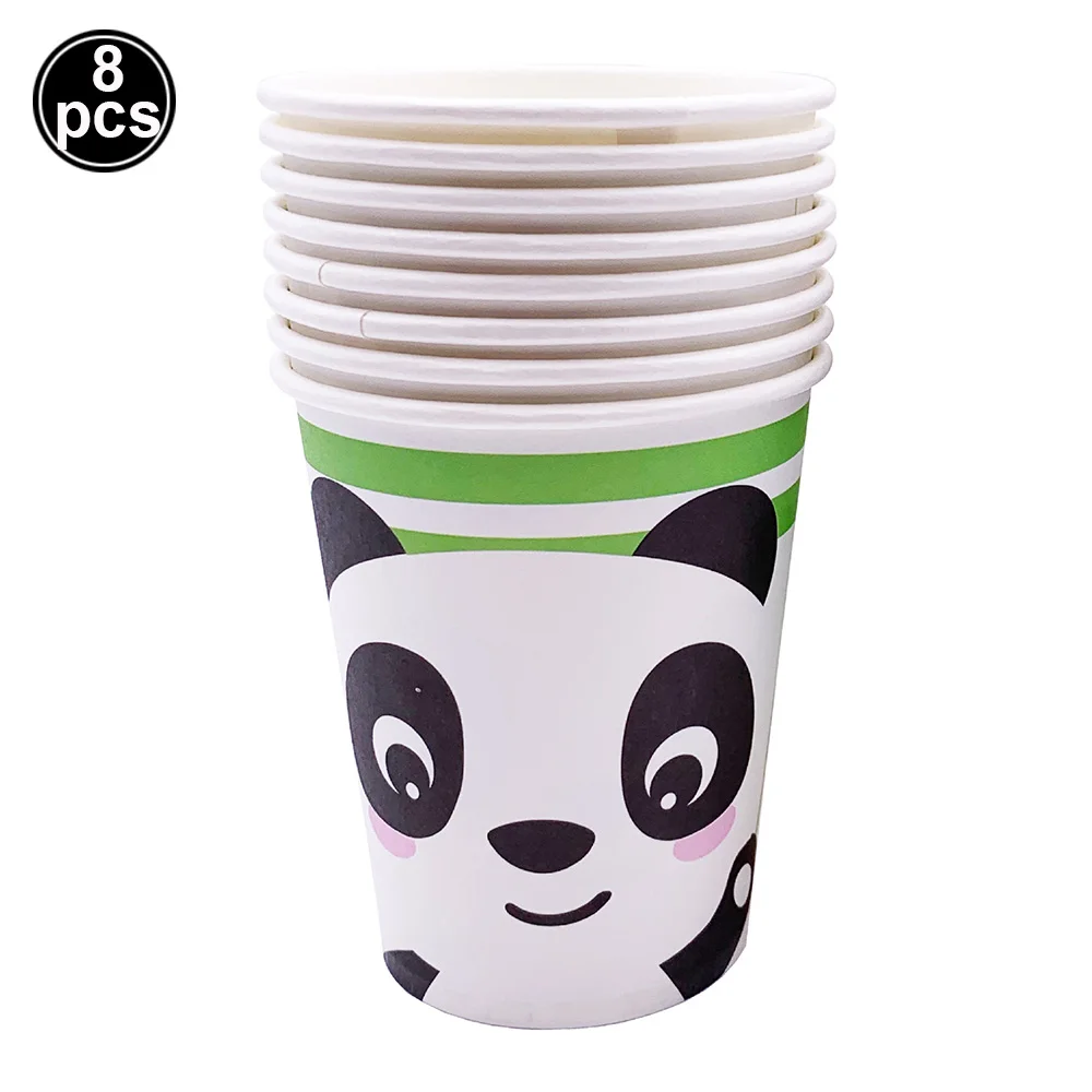 Panda Disposable Tableware Panda Plates Napkins Cups Birthday Party Supplies for Baby Shower Panda Party Birthday Decorations