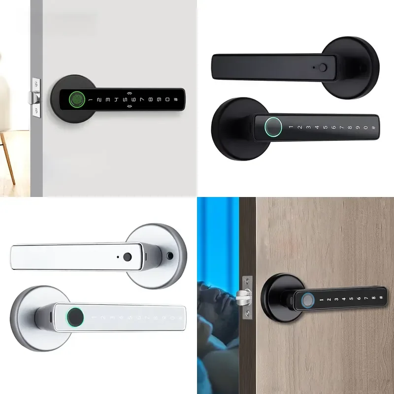 YMC Keyless Electronic Interior Door Handle Smart Fingerprint Digital With Remote Control Cloud Data Storage Option