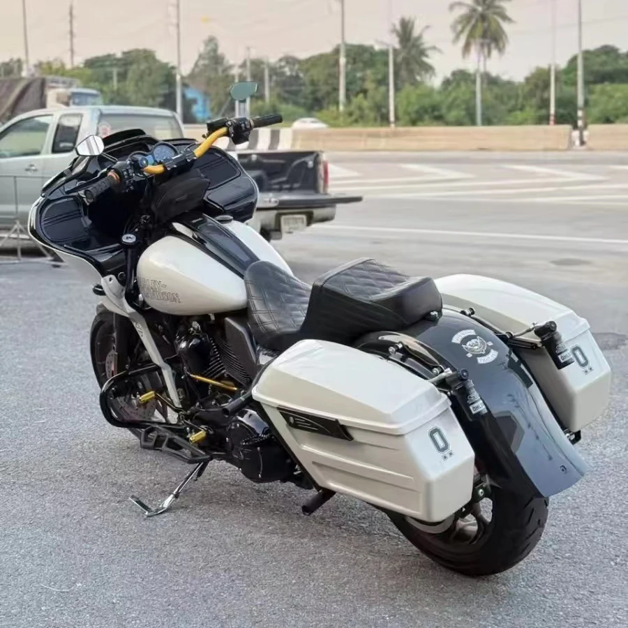 لـ Harley-Davidson Softail Low Rider Road Street Glide صندوق جانبي تنافسي - حل تخزين مخصص للدراجات النارية