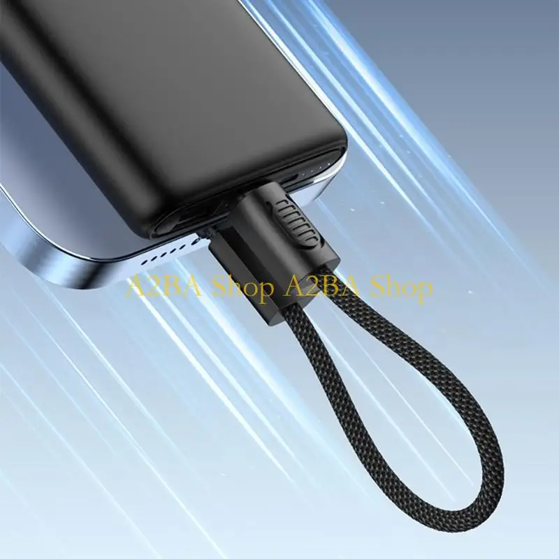 A2BA Portable Keychain Double Type C Charging Cable 60W for Travel Office Outdoor