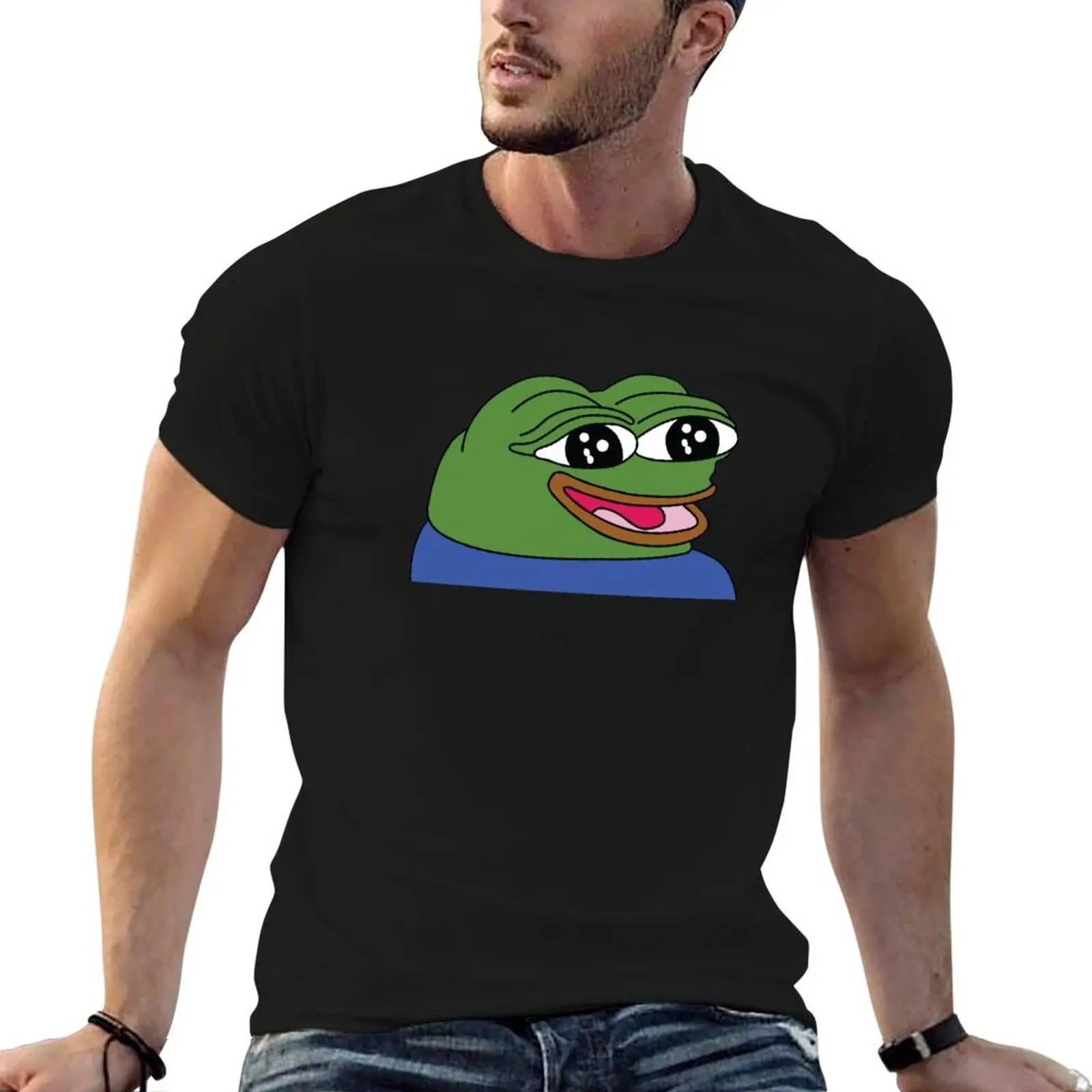 Футболка peepoHappy Emote высокого качества, мягкая, из хлопка, устойчивого к усадке.