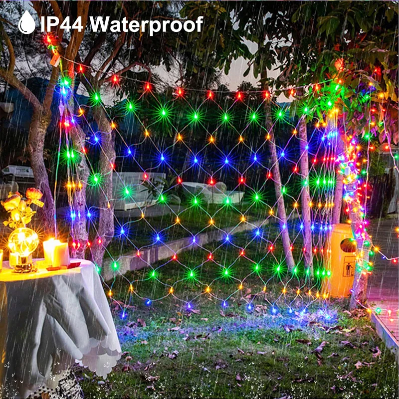 3M/6M/12M/18M LED String Christmas Net Mesh Lights Fairy Curtain Garland Outdoor Waterproof For Party Garden Wedding Decoration