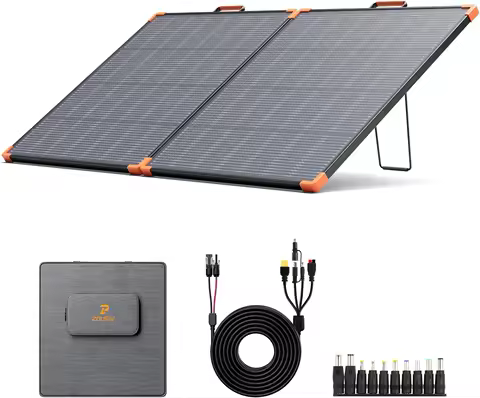 180W Portable Solar Panel, N-Type 16BB, 25% High Efficiency Foldable Charger for Power Stations, RV Camping Off-Grid