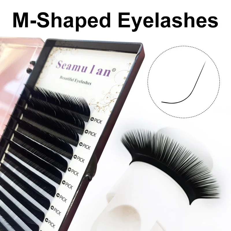 Seamulan Lashes Individual Eyelashes Extensions Supplies Synthetic Eyelash M Curl Mattle Blcak High-quality