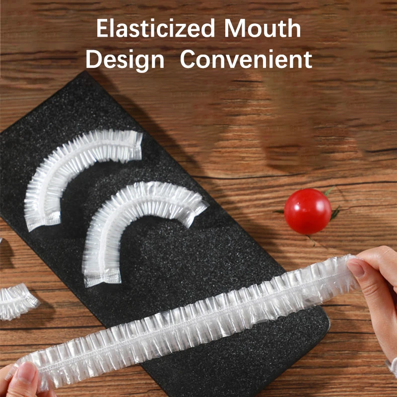 50/100pcs Disposable Fruits Elastic Cover Food Fresh-keeping Wrap Bags Plastic Bag Kitchen Fridge Storage Organizer Cling Film