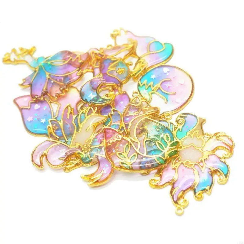 

2025 New 10x for Smart Foxes Animal Pendant Frame Handmade UV Resin Charm Open Bezel Setting for DIY Necklace Bracelet Jewelry