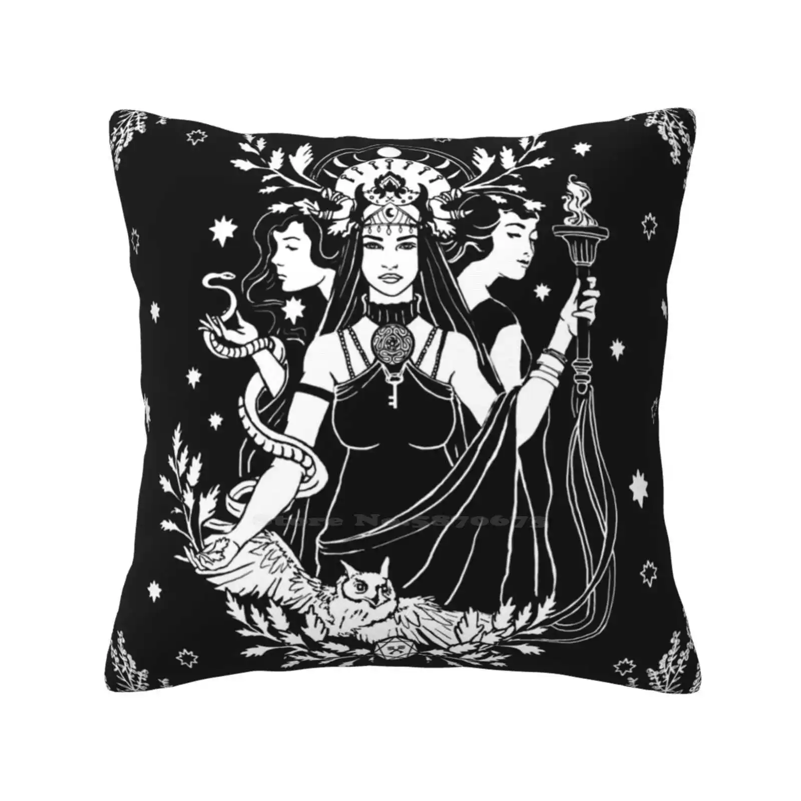 Hekate Triple Goddess Pillowslip Pillowcase Hekate Hecate Goddess