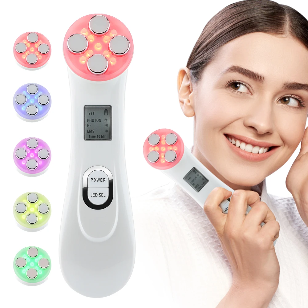 Face Lifting Machine EMS Micro-current Facial Skin Firm Massager LED Photon Rejuvenation Beauty Device