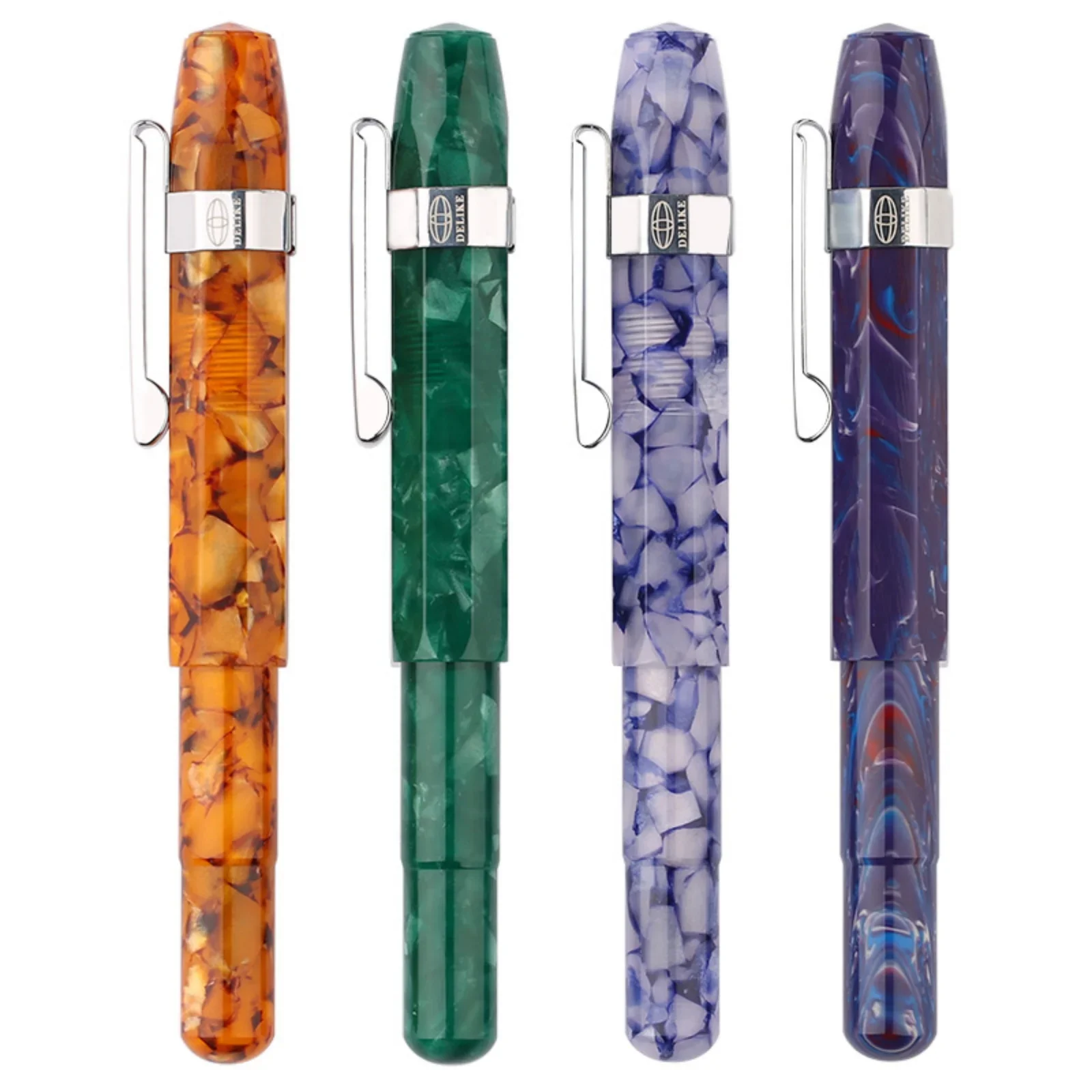 MAJOHN DELIKE Fountain Pen Fancy Acrylic Travel Short Pen Pocket Pens Extra Fine 0.38mm Art Pen EF Tip