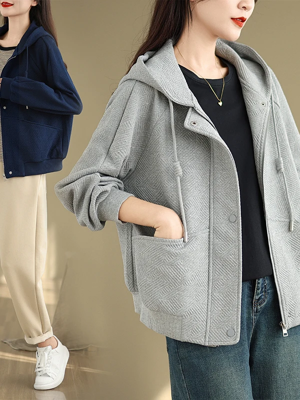 

Осенне-зимняя женская утепленная куртка из смесового хлопка с капюшоном, на одной пуговице, на молнии, повседневная, модная, универсальная, с длинными рукавами