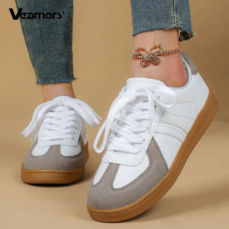 

Lace-up Low-cut Board Shoes Women Men PU Leather Casual Sneakers Couple's Daily Walking Running Sports Shoes Non-slip Breathable
