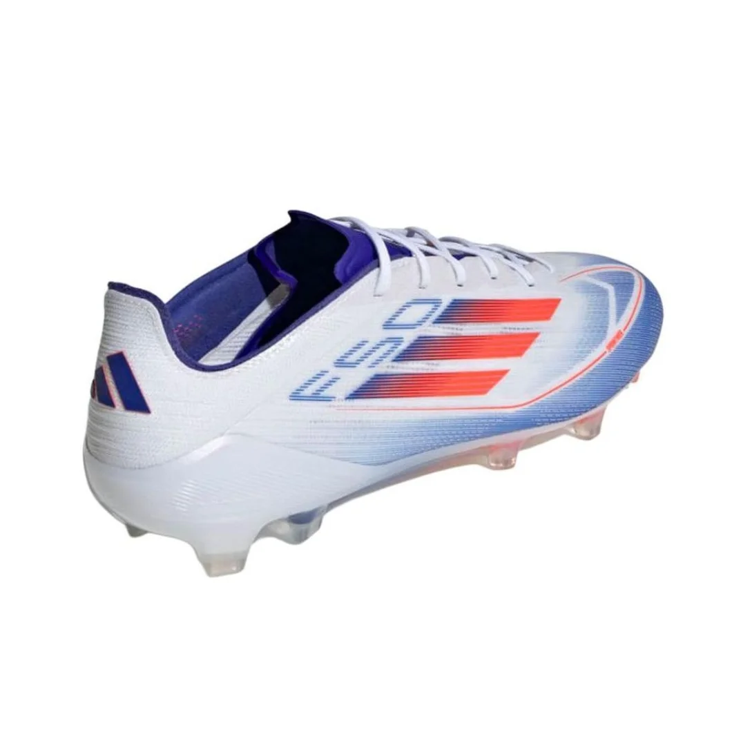 Adidas F50 Elite FG Men's Low Top Soccer Cleats Non-Slip Athletic Shoes Hard Turf Natural Turf White Red Blue Colorway