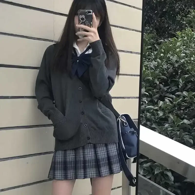 Suéteres sueltos de gran tamaño para niña, cárdigan suave, lindo, estudiante, combina con todo, prendas de punto Harajuku, nuevo, sólido, Preppy