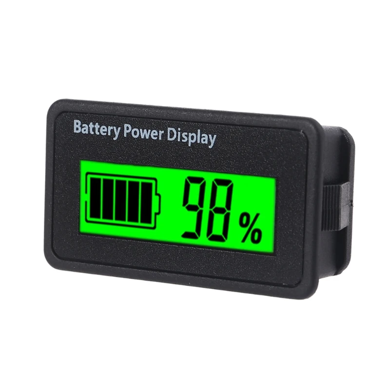 12v 24v 48V Battery Voltage Meter with LCD Display Green Backlight Battery Monitor Capacity Meter Level Indicator