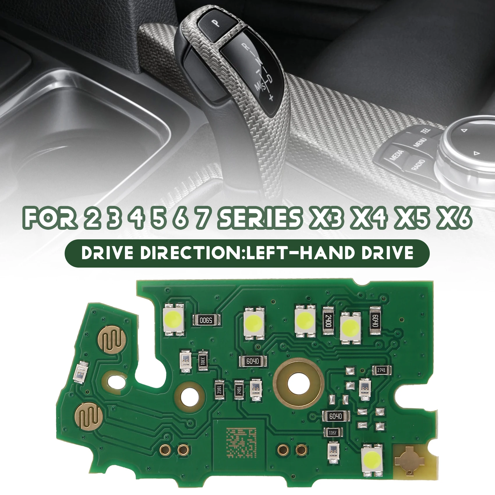 

For BMW 2 3 5 6 7' X3 X4 X5 X6 LHD Car Gear Shift Knob Panel W/LED Circuit Board Repair-A67F