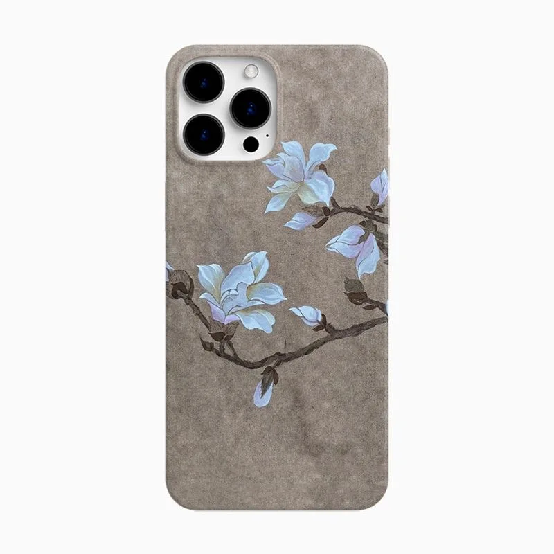 Artistic Chinese Ink Painting Plum Blossom Beautiful Scenery Phone Case for iPhone 16 15 14 11 12 13 Pro Max Plus Back Cover