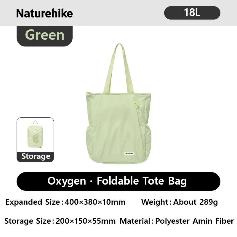 Naturehike Oxygen 18L Handtas Draagbare Opvouwbare Rugzak Outdoor Wandelen Reizen Ultralichte Opbergzakken Grote Capaciteit Tote Bag