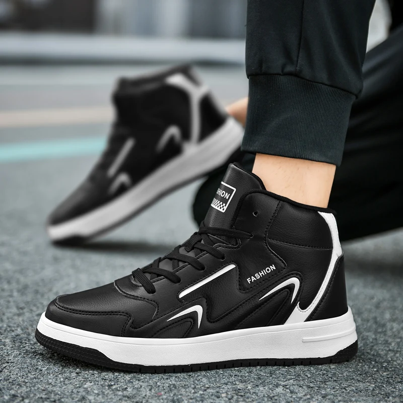 Merk Heren High-Top Sneakers Casual Jongens Basketbalschoenen Antislip Tennisschoenen Comfortabele Lederen Sportschoenen Unisex Sneakers