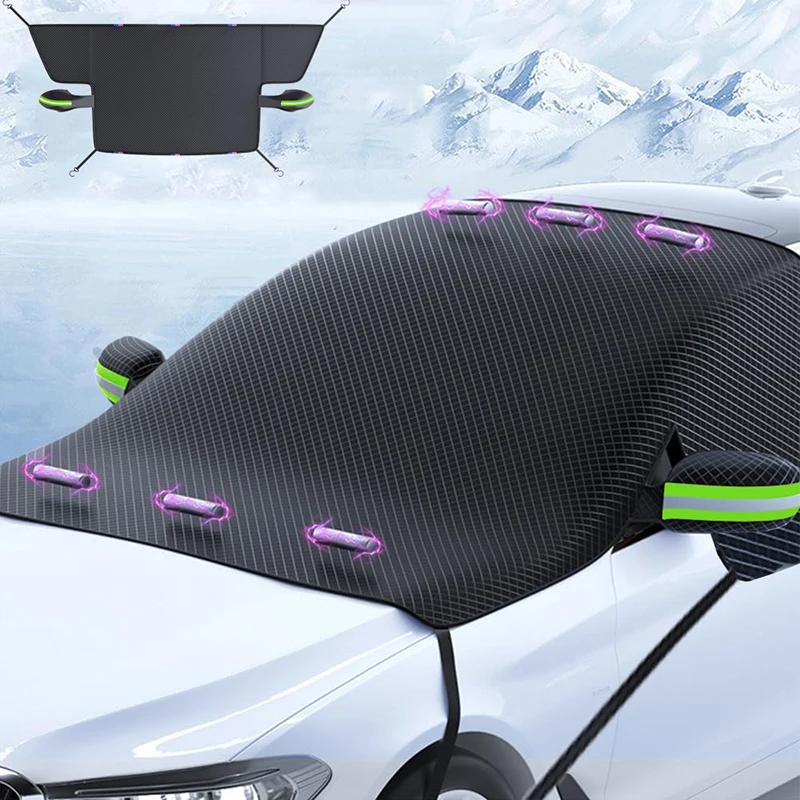 

Universal Suv Snow Protector Universal Car Windshield Snow Cover with Magnets Premium Oxford Cloth Frost Protection for Winter