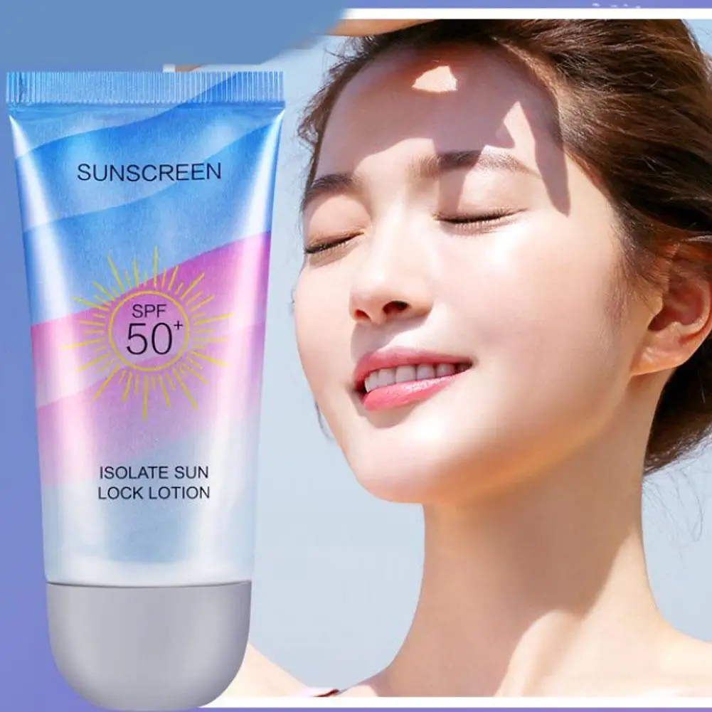 60ml Facial Body Sunscreen Waterproof Uv Protection Cosmetics Long Face Spf Cream Isolation Cream Care Lasting 50 K4M7