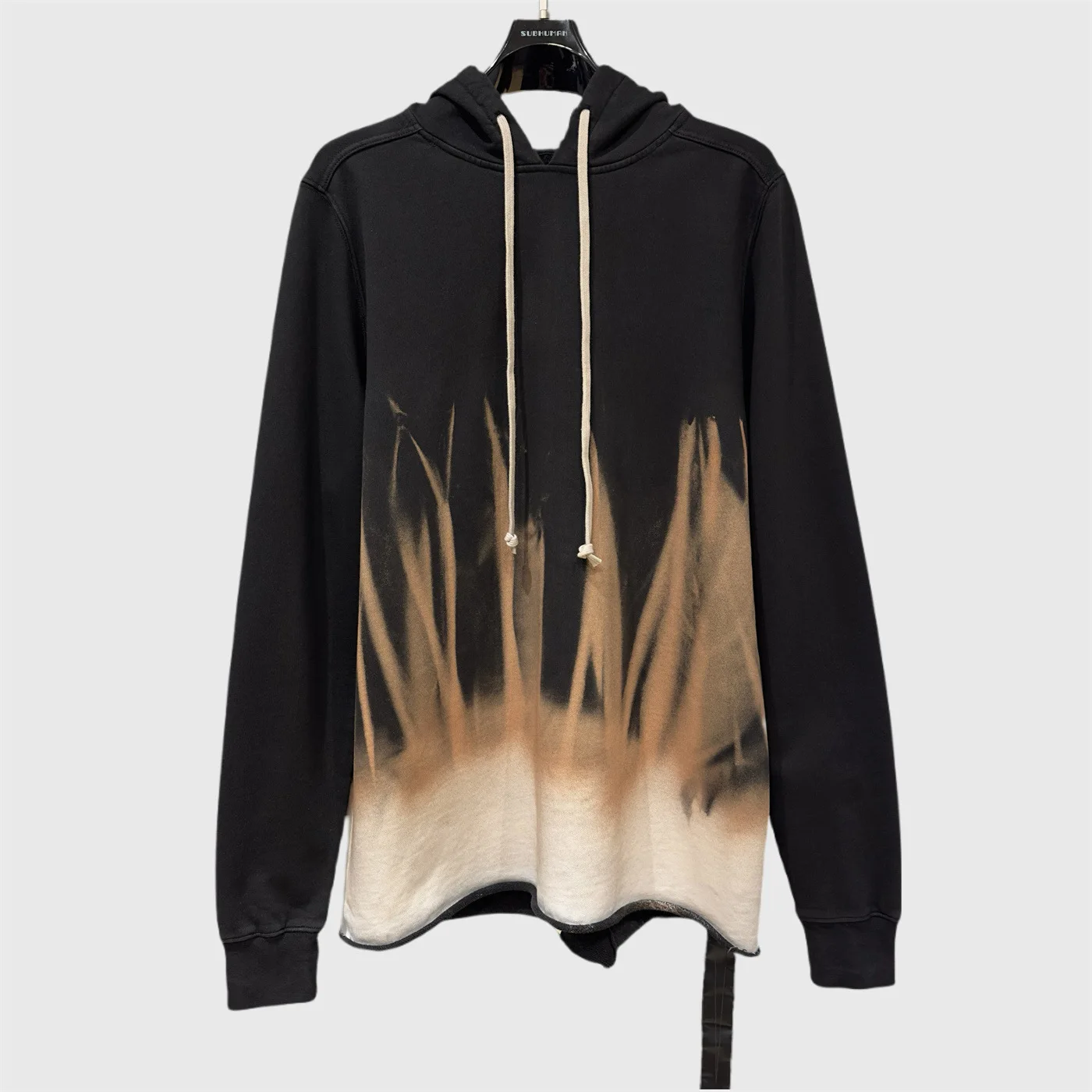 

2025AW Dark Style New Flame-Print Oversized High Street Hoodie Men's Casual Knit Jacket Men's Clothing Women's Clothes