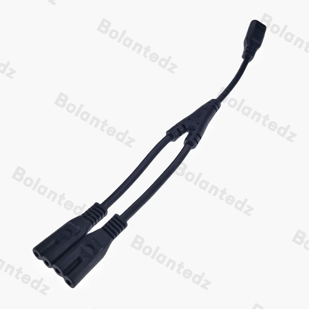 1PC IEC 320 C8 2Pin Male to 2 x C7 Female Y Split Power Cable About 28CM IEC 320 C7 to C8 extension cords C8 male to C7 female