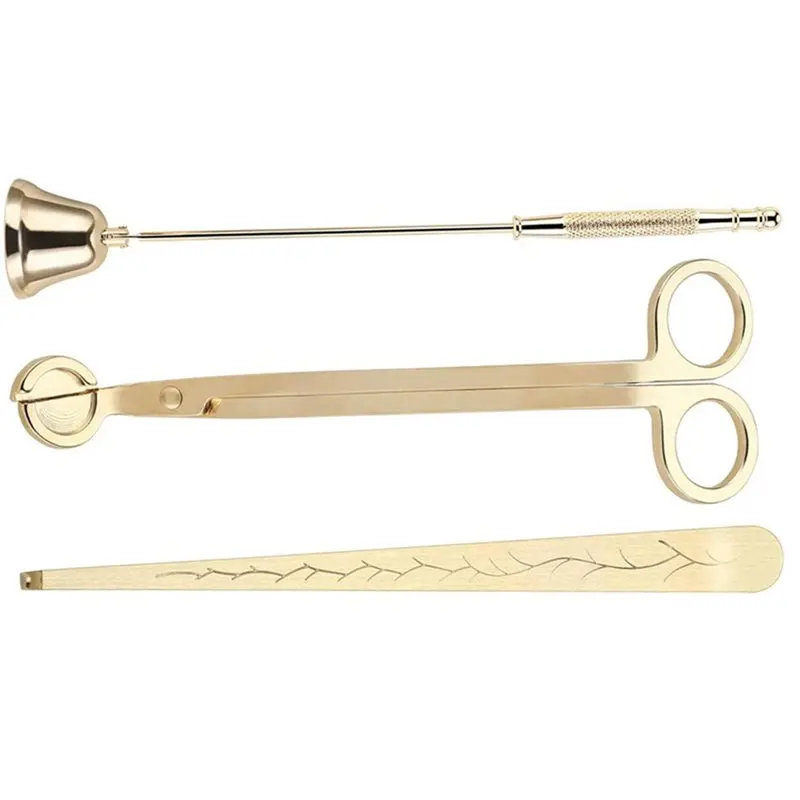 For Candle Lovers Gift-Set 3Pcs For Candle Accessories:Snuffer, Extinguisher, Wick Trimmer, Dipper& Snuffer-AT36