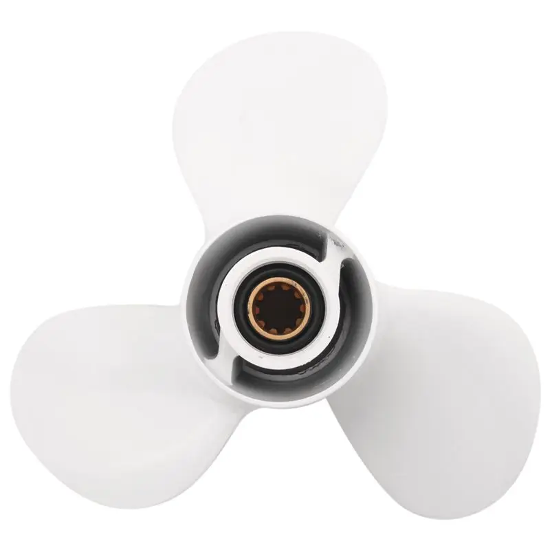 664-45945 664-45945-00-EL 9 7/8 X 10 1/2 Propeller For 20HP 30HP White 3 Blades 10 Spline Tooth R Rotation-A08Q