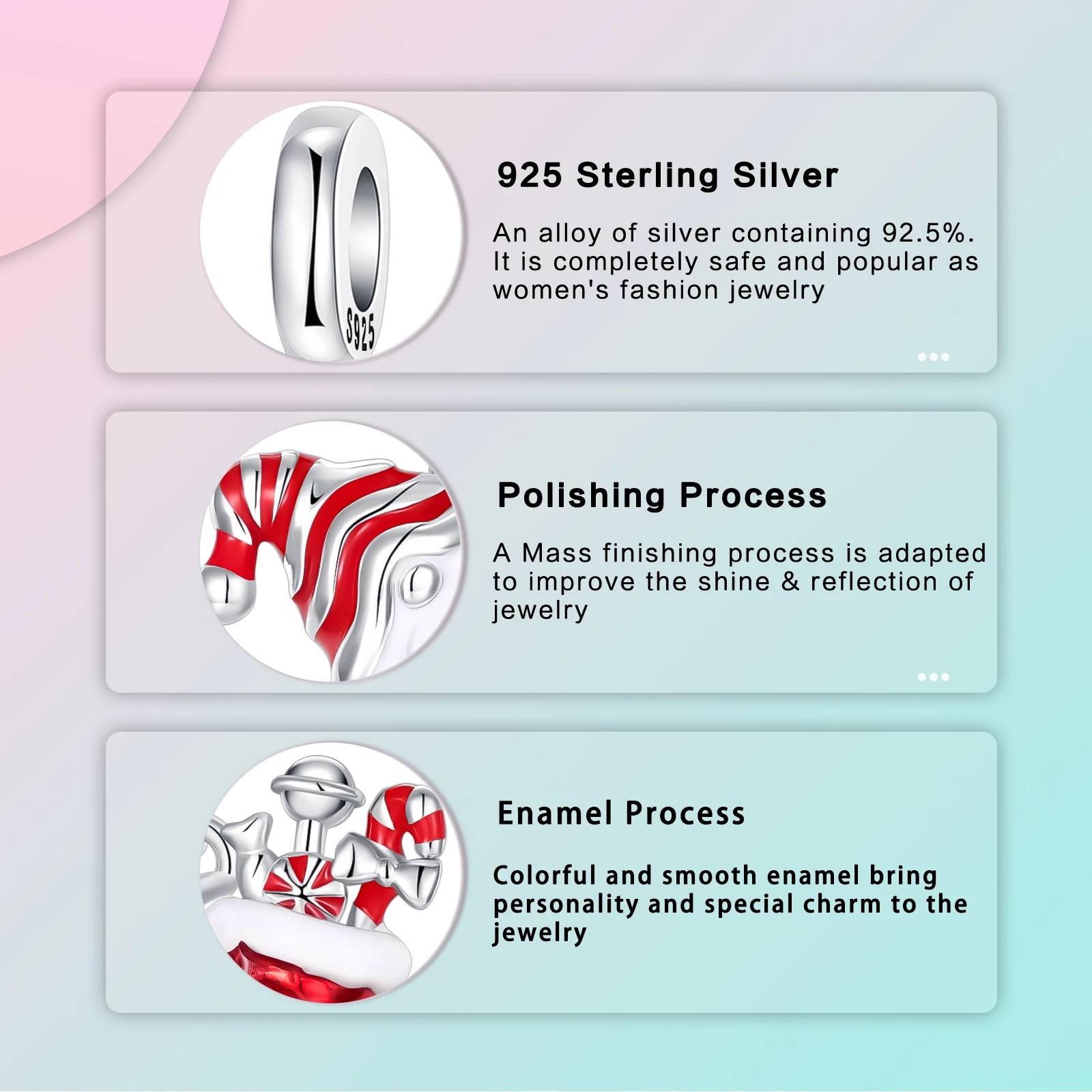 925 فضة سانتا كلوز عيد الميلاد تخزين قلادة سحر صالح الأصلي سحر أساور النساء DIY مجوهرات هدية #5