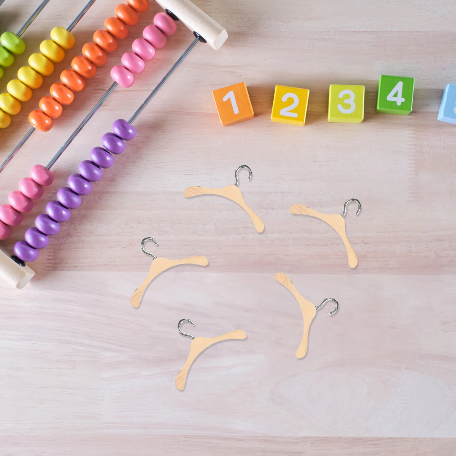 

10Pcs Mini Wooden Hanger 4.5cm Sturdy Simple Design for Dollhouse Clothing Display Rack Functional Closet Organizer Must-Have