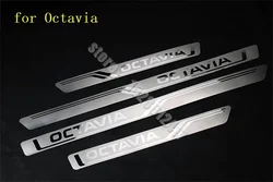 for Skoda Octavia a7 a9 2015- 2020 Door Sill Scuff Plate Guard Stainless Steel Kick Pedal Sticker Car Styling Accessories