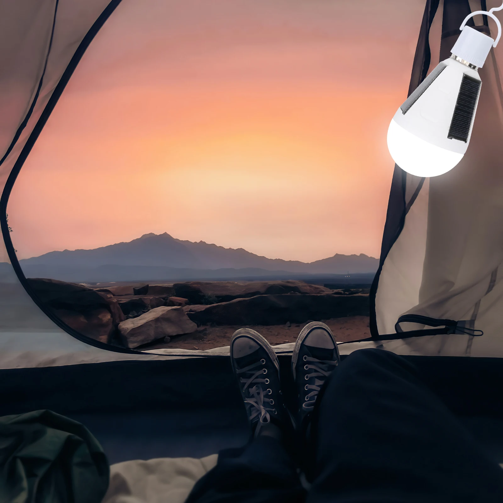 

2pcs E27 7W Solar Powered Led Bulb Outdoor Indoor Emergency Light For Camping Home Fast Charging Energy Saving Solar Lamp With