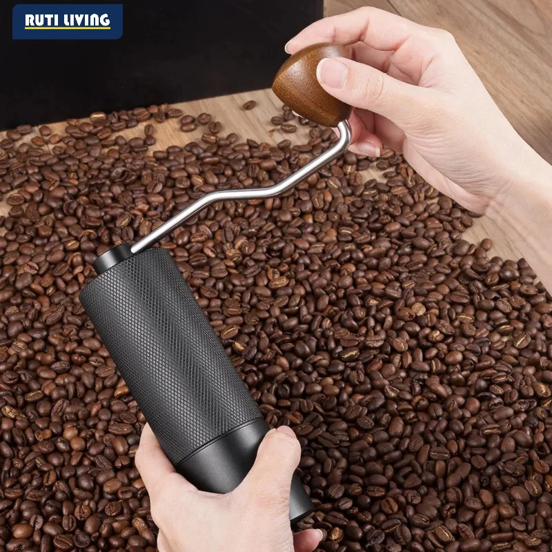 Professional Manual Coffee Grinder Upgrade All-metal Body Anti-slip Design Portable Grinder Burr Inside