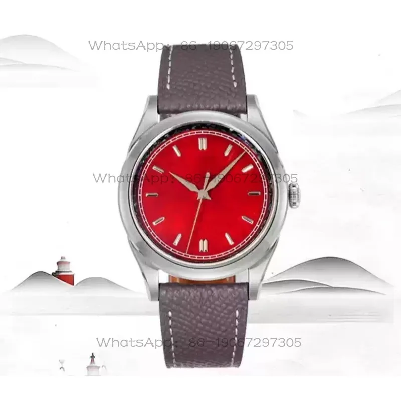 Retro red disc mechanical watch, niche high-end men's Guochao watch