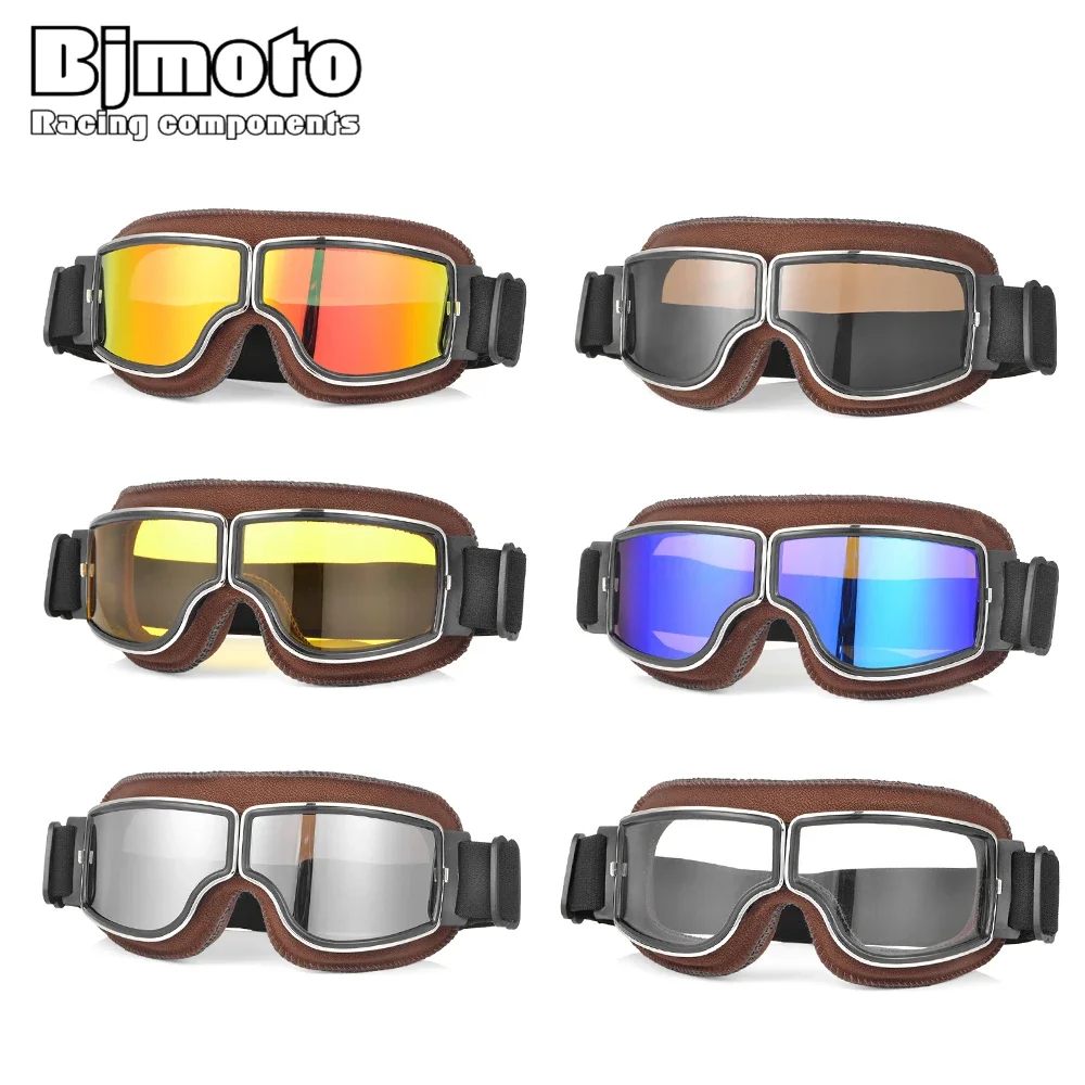 

BJMOTO Universal Foldable Vintage Motorcycle Goggles Glasses Windproof Motorbike Biker Riding Helmet Glasses Moto gafas 30%